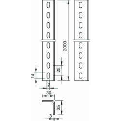 OBO Winkelprofil WP 30 35 5000 FT gelocht