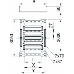 OBO Kabelrinne SKSM SKSM 610 FT 60x100x3050 gelocht