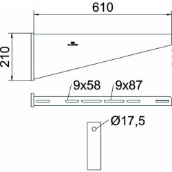 OBO Wandausleger 6417833 Kopfplatte B610 AW 80 61 FT