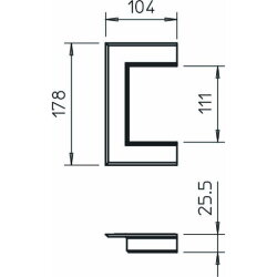 OBO Alu-Wandabschlussblende G-AWAO70110RW reinweiss offene Ausf.