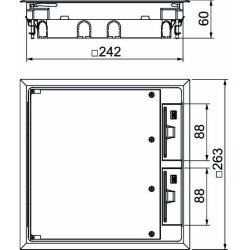 OBO Geräteeinsatz GES9 55UV7011 eisengrau