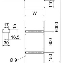 OBO Kabelleiter LG 115 6000 FS 100x500x6000