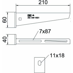 OBO Wand- und Stielausleger AW 15 21 VA4301 B210mm