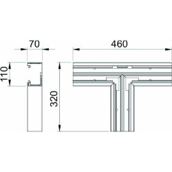 OBO T-Stück GK-T70110 70x110mm cremeweiss