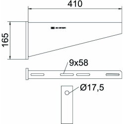 OBO Wandausleger AW 80 41 FT mit Kopfplatte B410mm