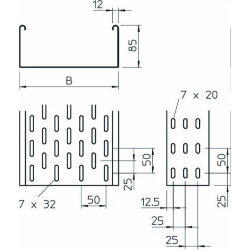OBO Kabelrinne MKS840F mit Verbinder 85x400x3000