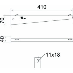 OBO Wand- und Stielausleger AW G 15/41 FT B410mm