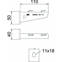 OBO Wand- und Stielausleger AW G 15/11 VA4301 B110mm