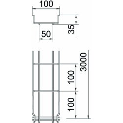 OBO Gitterrinne GRM 35/100 35x100x3000mm VA4301 Edelst.