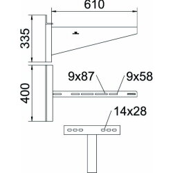 OBO Wand- und Klemmausleger AWSS 61 FT B610mm