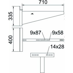OBO Wand- und Klemmausleger AWSS 71 FT B710mm