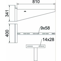 OBO Wand- und Klemmausleger AWSS 81 FT B810mm