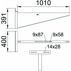 OBO Wand- und Klemmausleger AWSS 101 FT B1010mm