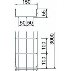 OBO Gitterrinne GRM 55/150 Edelstahl VA4401