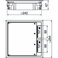OBO Geräteeinsatz GES9/10U f. Kanalmontage eisengrau