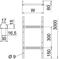 OBO Kabelleiter LG630VS 60x300mm gel. m. VS-Sprosse (6M)