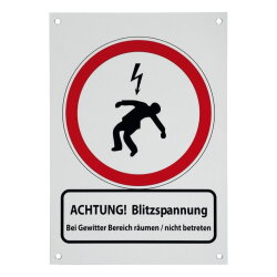 Dehn & Söhne Hinweisschild Achtung Blitzspannung...