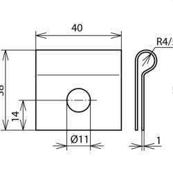 Dehn & Söhne Klemmschuh 345008 B 11mm f. Rd 8mm...