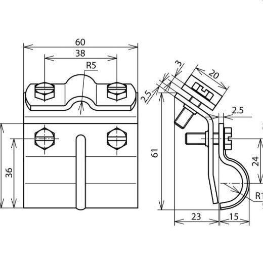 Dehn & Söhne Dachrinnenklemme 339010 St/tZn 7-10mm mit Überleger
