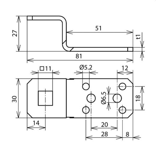 Dehn & Söhne Anschlusslasche 377017 Z-Form  Cu