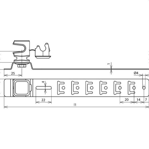 Dehn & Söhne Dachleitungshalter 204149 UNIsnap 205mm NIRO