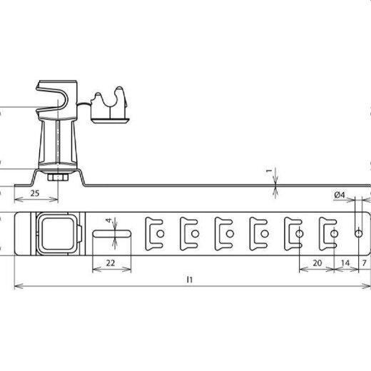 Dehn & Söhne Dachleitungshalter 204199 UNIsnap 475mm NIRO