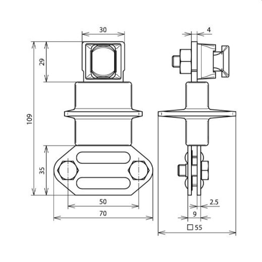 Dehn & Söhne Zweimetall-Trennklemme 460147 Cu/St/tZn 6-10/30mm mit Schirm