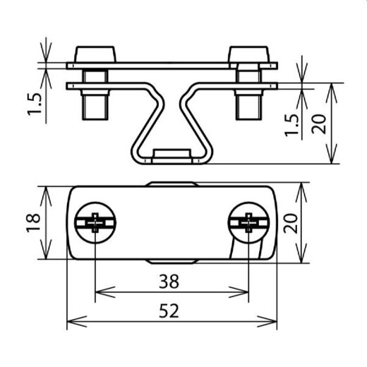 Dehn & Söhne Leitungshalter 274030 NIRO M8 für FL30/RD6mm