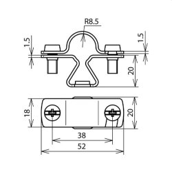 Dehn & Söhne Stangenhalter 274116 NIRO f. Rd 16mm