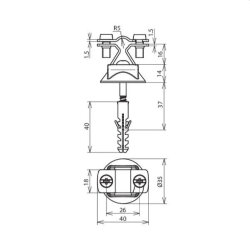 Dehn & Söhne Leitungshalter 274160 NIRO f. Rd...