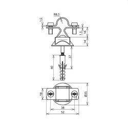 Dehn & Söhne Stangenhalter 274260 NIRO f. RD 16mm