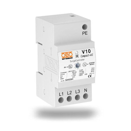OBO Überspannungsableiter V10 Compact-AS 255V mit Akustiksignal