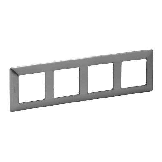 Legrand Rahmen 754154 VLIFE 4-FACH INOXgrau