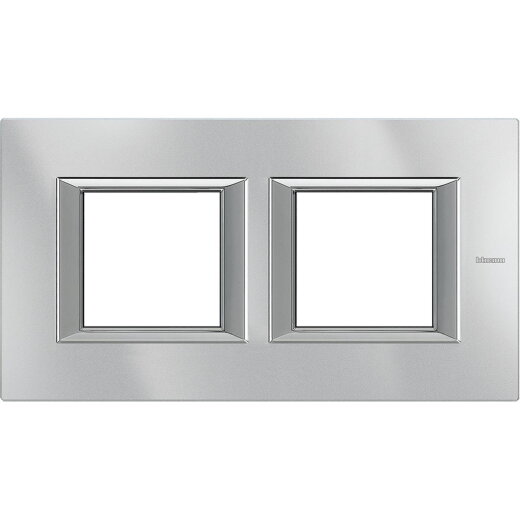 Bticino Rahmen HA4802M2HHC 2fach GREY ALU horizontal