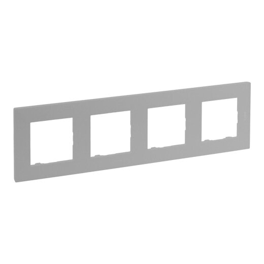 Legrand Rahmen 864374 Niloe Step 4fach aluminium