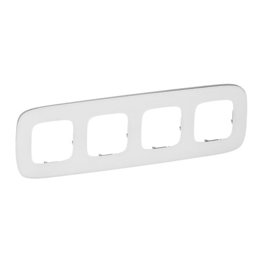 Legrand Rahmen 755544 V.ALL 4-FACH WHITE GLASS