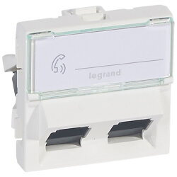 Legrand Steckdose Mosaic 2-f.RJ45 45° Kat 6 UTP...