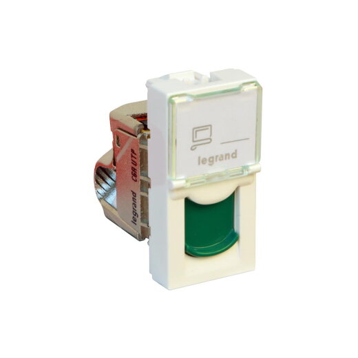 Legrand Einsatz Mosaic 1-f.RJ45 Kat6A 2-mod.ultraws/gr