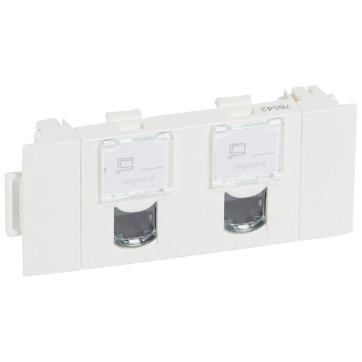 Legrand Einsatz 076542 Mosaic 2-f.RJ45 Kat5e ultraws