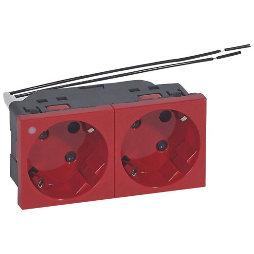 Legrand Steckdose Mosaic 2f 45° Kontroll 16 A/250 V SL rt