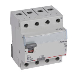 Legrand FI-Schutzschalter, FI 411794 TX3 25A 4P 500MA A