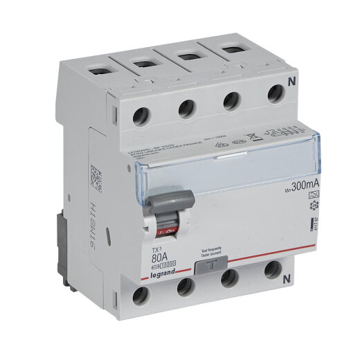 Legrand FI-Schutzschalter, FI TX3 80/0,3A 4polig