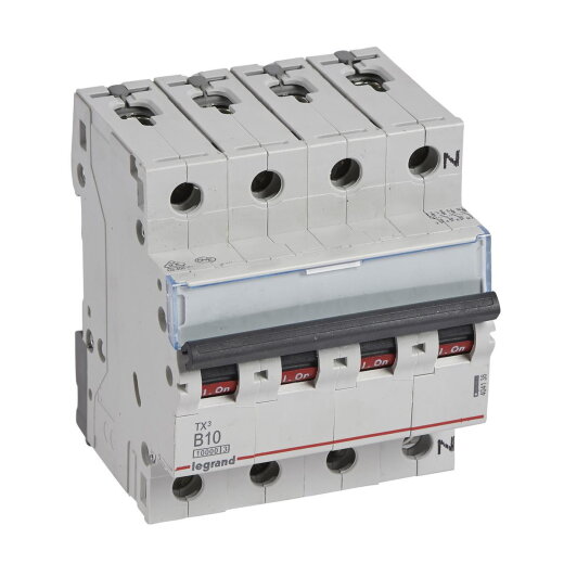 Legrand Leitungsschutzschalter, Automat 404138 TX3 B10A 3P+N 10KA 4M
