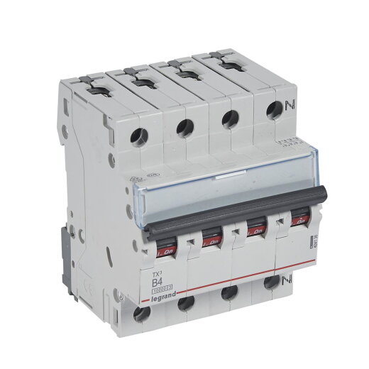 Legrand Leitungsschutzschalter, Automat 404136 TX3 B4A 3P+N 10KA 4M