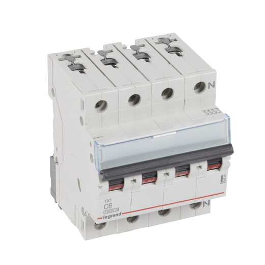 Legrand Leitungsschutzschalter, Automat 404235 TX3 C6A 3P+N 10KA 4M