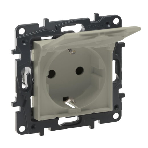 Legrand SCHUKO-Steckdose 864663 Niloe Step Klappdeckel sand