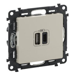 Legrand  753206 VLIFE 2xUSB-A+C 2MOD 3A MW