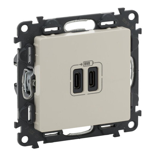 Legrand  753207 VLIFE 2xUSB-C 2MOD 3A MW