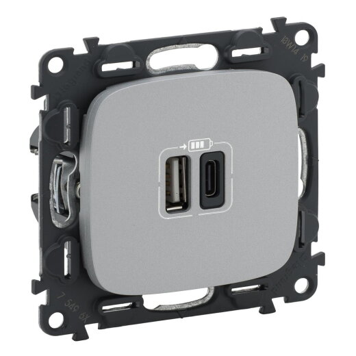 Legrand  754967 VALLURE 2xUSB-A+C 2MOD 3A AL