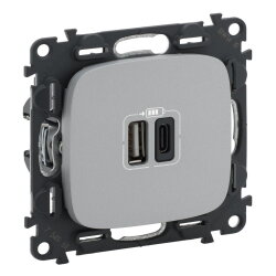 Legrand  754967 VALLURE 2xUSB-A+C 2MOD 3A AL